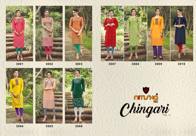 Nitisha Chingari 3 Heavy Soft Cotton Designer Kurti Collection at Wholesale Price